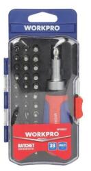 WorkPro Csavarhúzó készlet cserélhető fejekkel Cr-V 1/4" 38 db (WP200517)