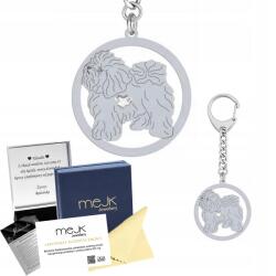 Mejk Jewellery Ezüst kulcstartó bolognai fajtájú kutyával 925 Ékszer Ajándék Gravírozás Ingyenes (BRELOK BOLOŃCZYK)