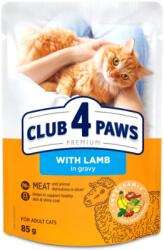 CLUB 4 PAWS Premium with Lamb in Gravy, Bárány szószban nedves macskaeledel, 85 g. Minimum rendelés: 24 db !