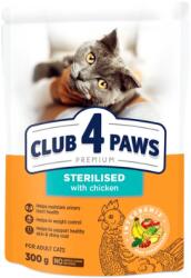 CLUB 4 PAWS Premium Sterilised with Chicken, csirkés száraz macskaeledel sterilizált macskáknak, 300 g