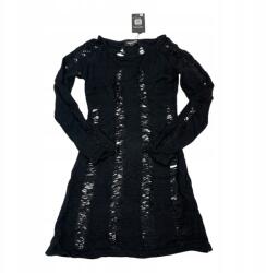  Nightcity fekete ruha - hosszú, lyukacsos, szexi clubwear fazon (KN13/5-13)