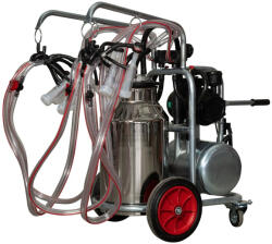 Melasty Aparat de muls oi sau capre Melasty galvanizat, bidon inox 40 litri, 4 posturi( uscat) (EMTDKKC4-SS40)