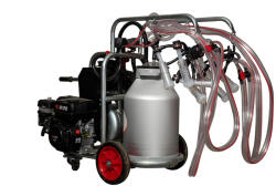 Melasty Aparat de muls oi sau capre Melasty galvanizat, motor pe benzina, 4 posturi si bidon aluminiu 40 L (EMTDKKC4-S GE A40)