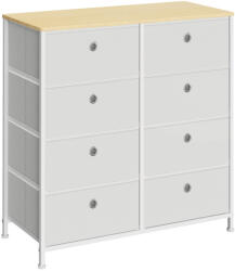 SONGMICS Világosszürke fehér 8 fiókos szövet komód fém váz - vashome
