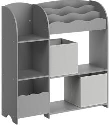SONGMICS Gyerek könyvespolc, polc 2 dobozzal, gyerekszobába, nappaliba, galamb szürke