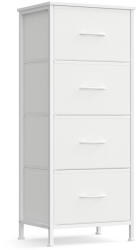 SONGMICS Modern komód, tárolószekrény 4 fiókkal, felhőfehér és hófehér