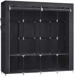 SONGMICS Szövet ruhásszekrény, ruharendező állvány 4 akasztósínnel, fekete