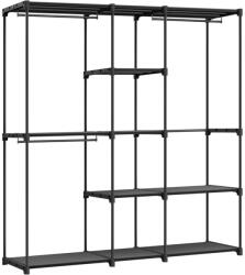 SONGMICS Hordozható, nyitott gardrób, ruhatartó, 43 x 182 x 182 cm fekete