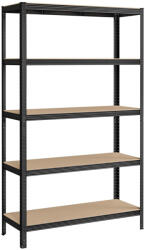 SONGMICS Nagy teherbírású fém tároló polc, 5 szintes salgó polc 200 x 120 x 60 cm, fekete