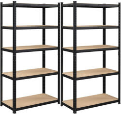 SONGMICS Nagy teherbírású tárolópolc szett (2 db), fekete