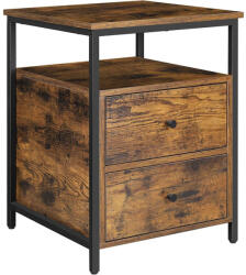 VASAGLE Éjjeliszekrény, oldalasztal, 45 x 60 x 45 cm, szüreti barna / fekete