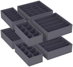 SONGMICS Fiókrendezők, összecsukható szövet tárolódobozok 8 db, szürke