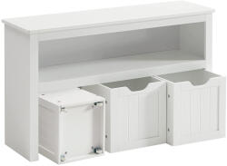 VASAGLE Játéktároló gyerekeknek, tárolódoboz kerekekkel, 102 x 60 x 30 cm, fehér