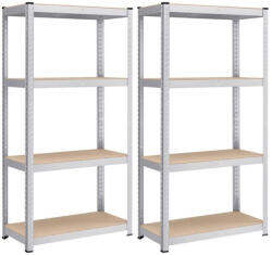 SONGMICS Fém tároló polcok szett(2db) 160x80x40 cm, ezüst