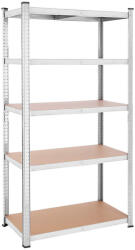 SONGMICS 5 szintes salgó polc, nagy fém tároló polc, ezüst