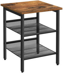 VASAGLE Oldalasztal, éjjeliszekrény 2 állítható hálós polccal 40x55x40 cm