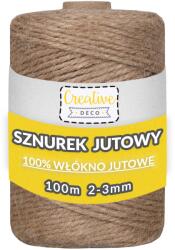 Creative Deco Juta zsinór, természetes, dekorációs, csomagoláshoz, kézműves termékekhez, növényekhez, 3mm, 100m