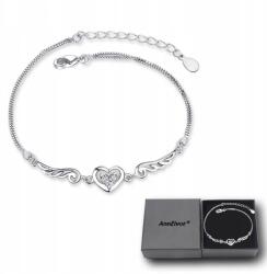 Ann Eivor Női Karkötő Ezüst Láncok Szívek Angyalszárnyak Kristályok (Bransoletka Srebrna Serduszka Skrzydła Anioła)