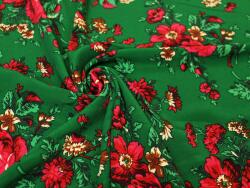 Yardtkaniny Krepp szövet regionális hegyvidéki minta tibet nagy virágok zöld háttér 0, 5mb (19154955)