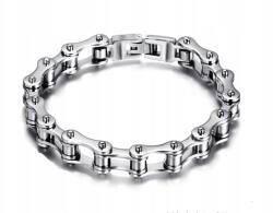 Stainless steel Férfi karkötő kerékpár lánc, rozsdamentes acél 10mm/21cm ezüst (stal2025)