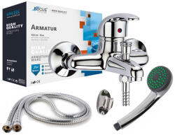 Focus Sanitar Kádtöltő Csaptelep Fali Zuhany Csaptelep Kád Zuhany Szett Króm (6000774)
