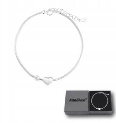 Ann Eivor Női karkötő Ezüst láncok Medál Szív gömb (Bransoletka Srebrna Łańcuszki Serce Kuleczka)