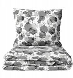  Ágynemű garnitúra 160x200 cm Pamut szeletek szürke, geometria (pościel bawełna)