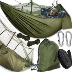 4MWOOD. CO Kerti Függőágy Kétszemélyes Túlélő Szúnyoghálóval Kemping 255x140 (2-osobowy z moskitierą)