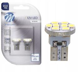 m-tech Led Izzó W5W T10 8xSMD 2835 Osram Led Fehér