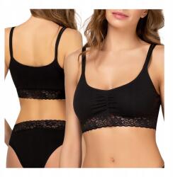 Kleo Beépített melltartóval ellátott felső fekete Kleo női pamut melltartó M (crop top stanik)