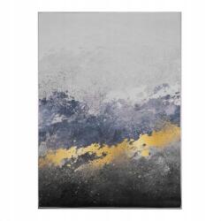  Szőnyeg 120X170 CM Szürke Kék Arany Modern Loft Nappali Divatos Bcf (43K)