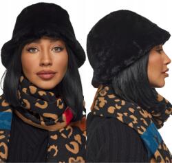 DEMUR Női szőrme téli meleg szőrme Sapka bucket hat fekete