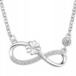 Larezo Ezüst nyaklánc Infinity Lóhere Strassz Lóhere Ezüst 925 (łańcuszek liść listek koniczyny na szczęście)