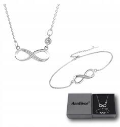 Ann Eivor Ékszer szett Ezüst láncok Medál Infinity Kristályok (Komplet Biżuterii Srebrny Serce Infinity)