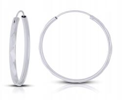 Tessoria Ezüst női karika fülbevaló gyémánt karikákkal 3, 7 cm pr. 925 (214667)