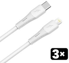 AVAX CB4308 3x 27W USB-C - Lightning szilikon töltőkábel csomag, 1.5 m (AVAX_CB4308)
