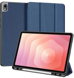 Dux Ducis Samsung Galaxy Tab S11 5G (SM-X736B) domo tok álló, bőr hatású (flip, asztali tartó, ceruza tartó) sötétkék (GP-176836)