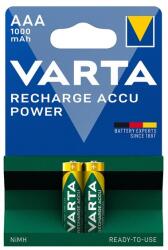 VARTA recharge accu power elem (aaa, 1.2v, 1000mah ni-mh, újratölthető) 2db/csomag (05703301402) - rufusz