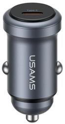 USAMS cc321 autós töltő type-c aljzat (30w, pd gyorstöltő) sötétszürke (CC321)