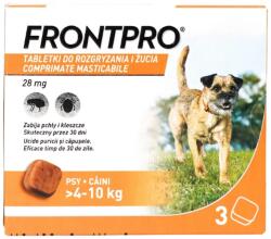 Merial Frontpro 28 mg tablete purici si capuse pentru caini talie mica (4-10 kg), 3 comprimate masticabile