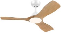 Philips Ventilator de tavan LED OLAS, dimabil, 24W/230V, Ø 106 cm, alb/maro + telecomandă (P7327)