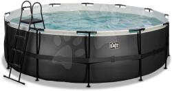 EXIT Toys Piscină cu filtrare Black Leather pool Exit Toys construcție rotundă din metal 450*122 cm neagră de la 6 ani (ET30221520) Piscina