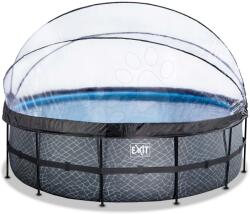 EXIT Toys Piscină cu prelată și filtrare pentru nisip Stone pool grey Exit Toys construcție metalică rotundă 488*122 cm gri de la 6 ani (ET30471600) Piscina
