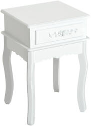 HOMCOM Noptieră Modernă cu Sertar, Mobilier Dormitor din Lemn, Alb, 40x30x60cm | Aosom Romania (833-240)