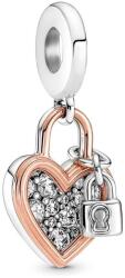 PANDORA Moments 780087C01 Szív és lakat dupla függő charm (Ag 925/1000, 3, 7 g)