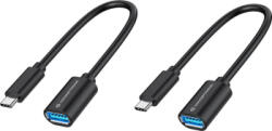 Conceptronic Set 2 Adaptoare Conceptronic ABBY11B OTG USB-C la USB-A 20 cm 0.2 m 5000 Mbit/s Negru (abby11b)