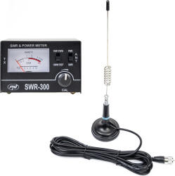 PNI Antena CB PNI ML29 34 cm magnet 70mm si reflectometru PNI SWR-300 pentru masurare SWR negru (pni-ml29-r300) Statii radio