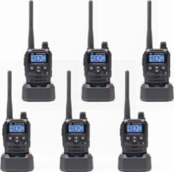 PNI Set statii radio portabile PNI PMR R45 PRO 446MHz 0.5W 99CH programabile si 16 PMR VOX Scan Roger Beep 6 bucati (pni-r45-6) Statii radio