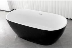 Sanotechnik Cuba szabadon álló akril fürdőkád fekete/fehér 175 cm x 80 cm x 61 cm