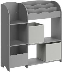SONGMICS Gyerekszoba Tároló Polc - Könyvespolc, Játéktároló, 2 Doboz - Galambszürke (GKR042G01)